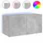 Preview: TV-Wandschrank mit LED-Leuchten Betongrau 80x35x41 cm