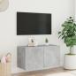 Preview: TV-Wandschrank mit LED-Leuchten Betongrau 80x35x41 cm