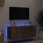 Preview: TV-Wandschrank mit LED-Leuchten Räuchereiche 100x35x41 cm