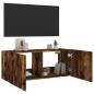 Preview: TV-Wandschrank mit LED-Leuchten Räuchereiche 100x35x41 cm