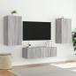 Preview: TV-Wandschrank mit LED-Leuchten Grau Sonoma 40,5x35x80 cm