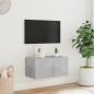 Preview: TV-Wandschrank mit LED-Leuchten Betongrau 60x35x31 cm