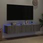 Preview: TV-Wandschränke mit LED-Leuchten 2 Stk. Grau Sonoma 80x35x31 cm