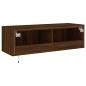 Preview: TV-Wandschrank mit LED-Leuchten Braun Eichen-Optik 100x35x31 cm