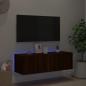 Preview: TV-Wandschrank mit LED-Leuchten Braun Eichen-Optik 100x35x31 cm