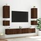 Preview: TV-Wandschrank mit LED-Leuchten Braun Eichen-Optik 100x35x31 cm