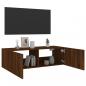 Preview: TV-Wandschrank mit LED-Leuchten Braun Eichen-Optik 100x35x31 cm