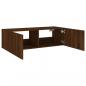 Preview: TV-Wandschrank mit LED-Leuchten Braun Eichen-Optik 100x35x31 cm