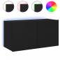 Preview: TV-Wandschrank mit LED-Leuchten Schwarz 80x35x41 cm