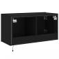 Preview: TV-Wandschrank mit LED-Leuchten Schwarz 80x35x41 cm