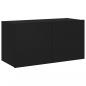 Preview: TV-Wandschrank mit LED-Leuchten Schwarz 80x35x41 cm