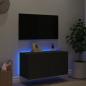 Preview: TV-Wandschrank mit LED-Leuchten Schwarz 80x35x41 cm