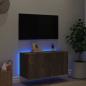 Preview: TV-Wandschrank mit LED-Leuchten Räuchereiche 80x35x41 cm