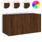 Preview: TV-Wandschrank mit LED-Leuchten Braun Eichen-Optik 80x35x41 cm