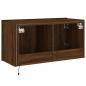 Preview: TV-Wandschrank mit LED-Leuchten Braun Eichen-Optik 80x35x41 cm