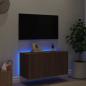 Preview: TV-Wandschrank mit LED-Leuchten Braun Eichen-Optik 80x35x41 cm