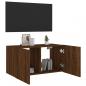 Preview: TV-Wandschrank mit LED-Leuchten Braun Eichen-Optik 80x35x41 cm