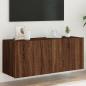 Preview: ARDEBO.de - TV-Wandschrank mit LED-Leuchten Braun Eichen-Optik 100x35x41 cm