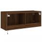 Preview: TV-Wandschrank mit LED-Leuchten Braun Eichen-Optik 100x35x41 cm