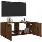 Preview: TV-Wandschrank mit LED-Leuchten Braun Eichen-Optik 100x35x41 cm