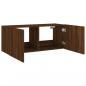 Preview: TV-Wandschrank mit LED-Leuchten Braun Eichen-Optik 100x35x41 cm