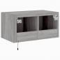 Preview: TV-Wandschrank mit LED-Leuchten Grau Sonoma 60x35x31 cm