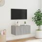 Preview: TV-Wandschrank mit LED-Leuchten Grau Sonoma 60x35x31 cm