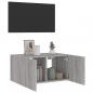 Preview: TV-Wandschrank mit LED-Leuchten Grau Sonoma 60x35x31 cm