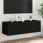 Preview: ARDEBO.de - TV-Wandschrank mit LED-Leuchten Schwarz 100x35x31 cm