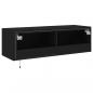 Preview: TV-Wandschrank mit LED-Leuchten Schwarz 100x35x31 cm