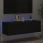 Preview: TV-Wandschrank mit LED-Leuchten Schwarz 100x35x31 cm