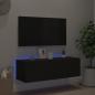 Preview: TV-Wandschrank mit LED-Leuchten Schwarz 100x35x31 cm