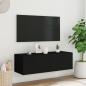 Preview: TV-Wandschrank mit LED-Leuchten Schwarz 100x35x31 cm