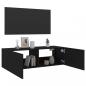 Preview: TV-Wandschrank mit LED-Leuchten Schwarz 100x35x31 cm