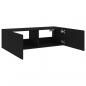 Preview: TV-Wandschrank mit LED-Leuchten Schwarz 100x35x31 cm