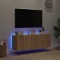 Preview: TV-Wandschränke mit LED-Leuchten 2 Stk. Sonoma-Eiche 60x35x41cm