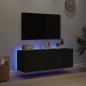 Preview: TV-Wandschränke mit LED-Leuchten 2 Stk. Schwarz 60x35x41 cm 