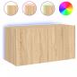 Preview: TV-Wandschrank mit LED-Leuchten Sonoma-Eiche 80x35x41 cm