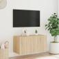 Preview: TV-Wandschrank mit LED-Leuchten Sonoma-Eiche 80x35x41 cm