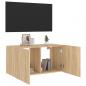 Preview: TV-Wandschrank mit LED-Leuchten Sonoma-Eiche 80x35x41 cm