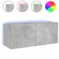 Preview: TV-Wandschrank mit LED-Leuchten Betongrau 100x35x41 cm