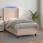 Preview: ARDEBO.de - Boxspringbett mit Matratze & LED Cappuccino-Braun 80x200cm