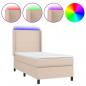 Preview: Boxspringbett mit Matratze & LED Cappuccino-Braun 80x200cm