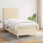 Preview: ARDEBO.de - Boxspringbett mit Matratze Creme 80x200 cm Stoff