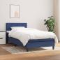 Preview: ARDEBO.de - Boxspringbett mit Matratze Blau 80x200 cm Stoff