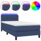 Preview: Boxspringbett mit Matratze & LED Blau 80x200 cm Stoff