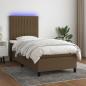 Preview: ARDEBO.de - Boxspringbett mit Matratze & LED Dunkelbraun 80x200 cm Stoff