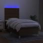 Preview: Boxspringbett mit Matratze & LED Dunkelbraun 80x200 cm Stoff