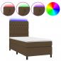 Preview: Boxspringbett mit Matratze & LED Dunkelbraun 80x200 cm Stoff