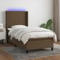 Preview: ARDEBO.de - Boxspringbett mit Matratze & LED Dunkelbraun 80x200 cm Stoff